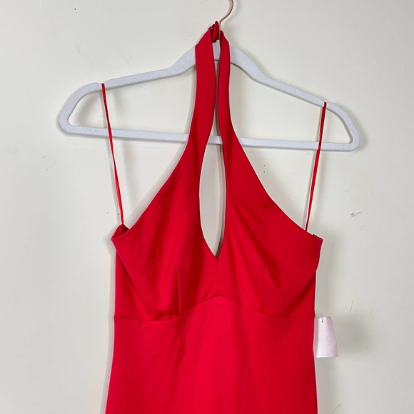 Socialite Red Halter Dress Side Slit Sheath Dress NWT Size XS - Picture 6 of 11